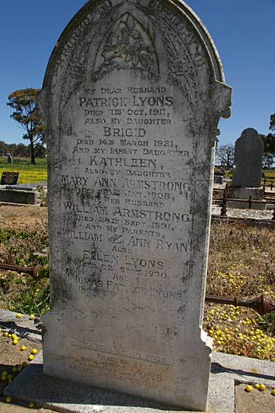 Lyons' Headstone, Marong Cemetery
