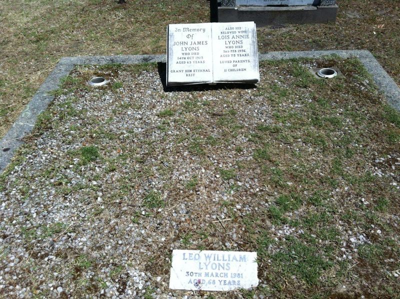 Lyons Family Plot at Bunbury Cemetery