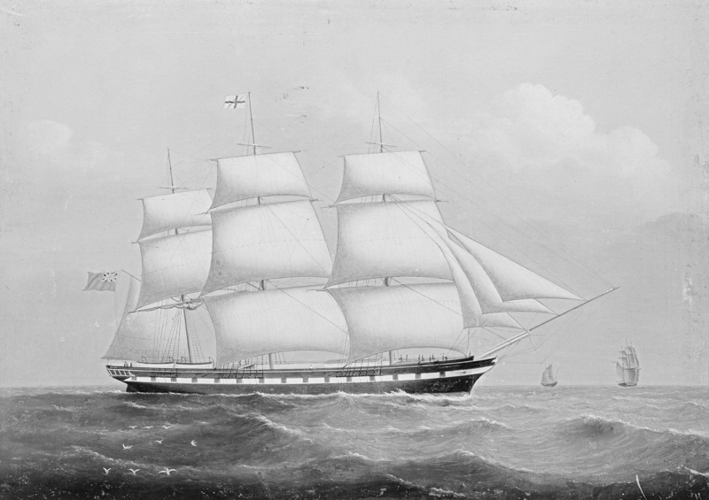 The 'Ellenborough', the ship that brought William, Mary (Ann) and Ellen Ryan to Australia in 1854